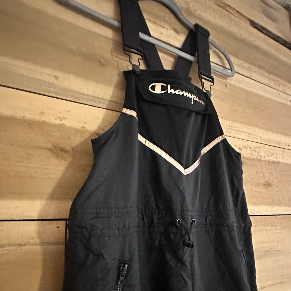 Champion Nylon Mesh Overalls Black And Gold Size Small - Picture 9 of 16